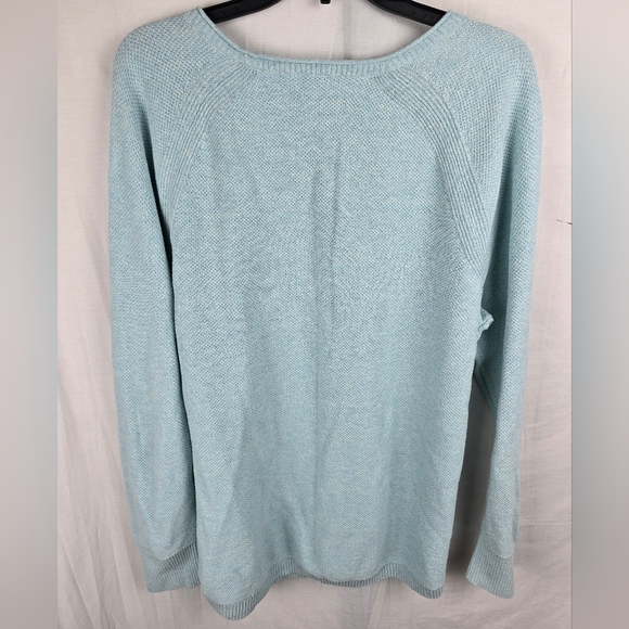 L.L. Bean Teal Blue Crew Neck Long Sleeve Sweater Sz 2X - Picture 5 of 8